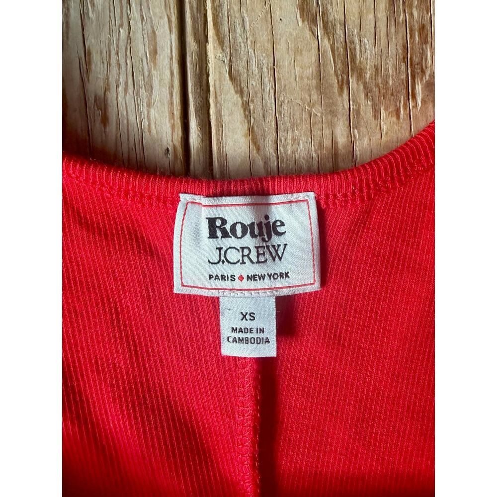Rouje x J.Crew Red Ribbed Cotton Cami Tank Top XS Coquette Boho NWOT - Picture 4 of 6